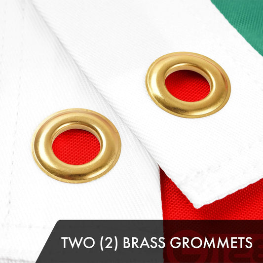 G128 3 Pack: Mexico Mexican Flag 4x6 Ft ToughWeave Series Embroidered 300D Polyester Country Flag, Embroidered Design, Indoor/Outdoor, Brass Grommets