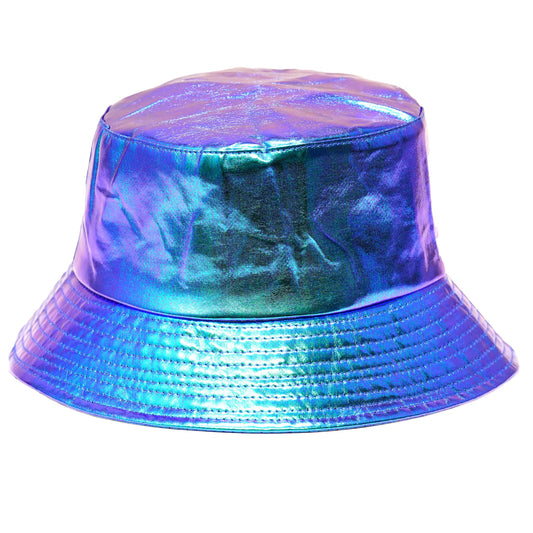 Metallic Purple Bucket Hat with UPF 50, Adjustable Fit