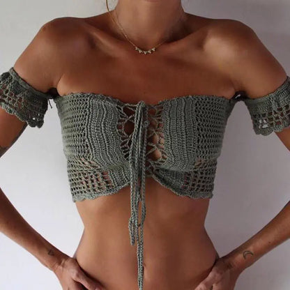 Handmade Crochet Bikini Skirt and Yoga Top
