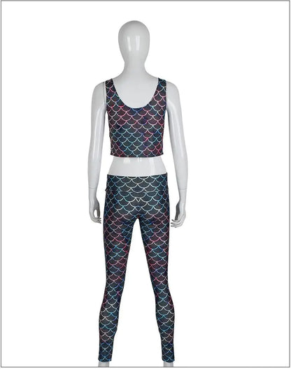 Mermaid Print Yoga Outfit
