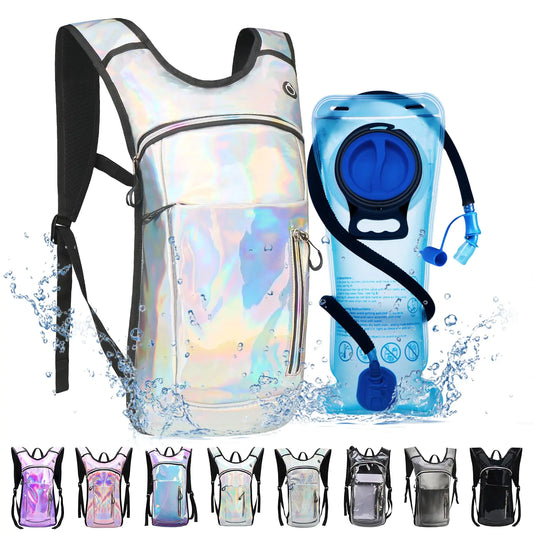 CTSAYCTL Hydration BackpackWater Backpack with 2L Hydration BladderFestival Essential-Rave Hydration PackLightweight Insulation HydroPack for HikingRunningBikingMusic Festival for Men Women