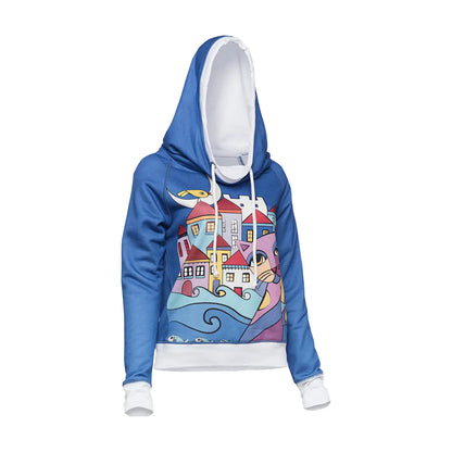 Biggdesign Owl And City Women's Hooded Sweatshirt