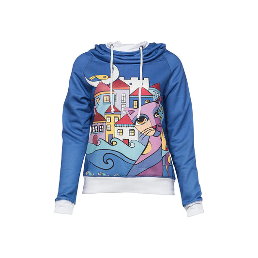 Biggdesign Owl And City Women's Hooded Sweatshirt